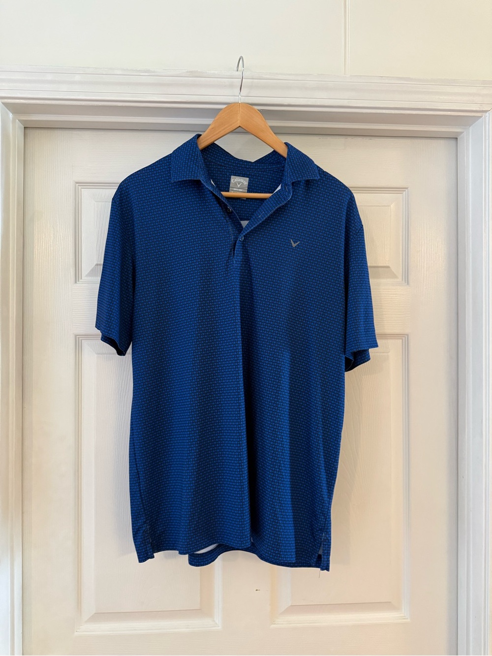 Callaway Navy Textured Short-Sleeve Golf Polo